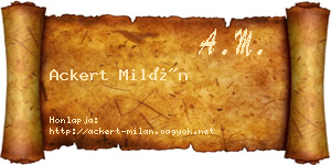 Ackert Milán névjegykártya